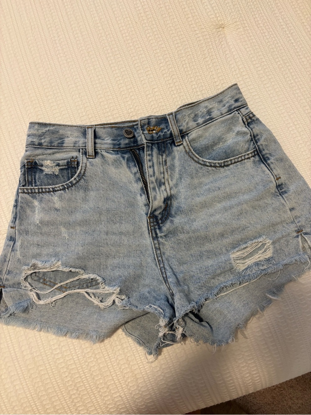 Buddy Love Light Wash Distressed Jean Shorts